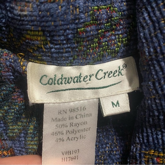 Vtg Coldwater Creek Jacket Floral Tapestry Coat Button Rayon Blend - Picture 4 of 4
